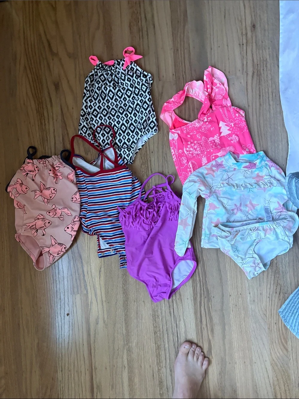 Lot of Girls' Swimwear - Pink, Purple, Black & Stripe. Baby gap and carters. 2t